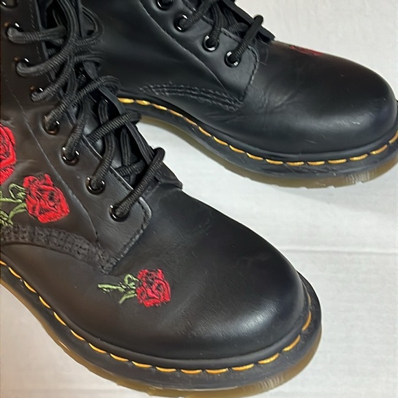 DOC MARTENS 1460 VONDA FLORAL LEATHER LACE UP BOOTS Size 6 - Picture 4 of 11